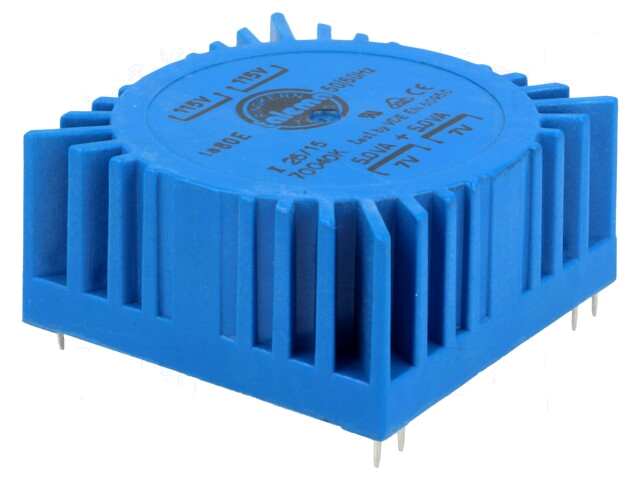 Transformator: ingegoten; 10VA; 115VAC,230VAC; 7V; 7V; 714mA; 714mA Transformator: ingegoten; 10VA; 115VAC,230VAC; 7V; 7V; 714mA; 714mA